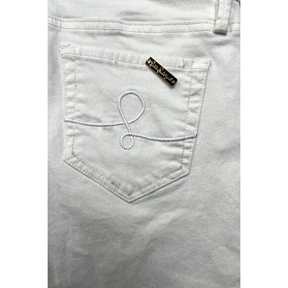Women's White Mid-Rise Skinny Jeans Size 6 By Lilly Pulitzer - Picture 8 of 11